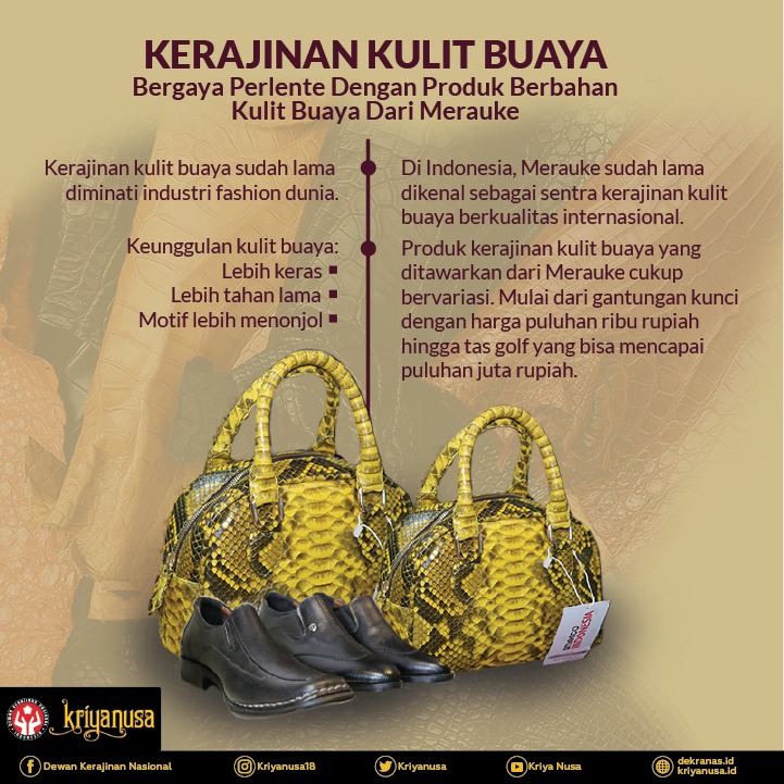 Bergaya Parlente dengan Produk Berbahan Kulit Buaya dari Merauke