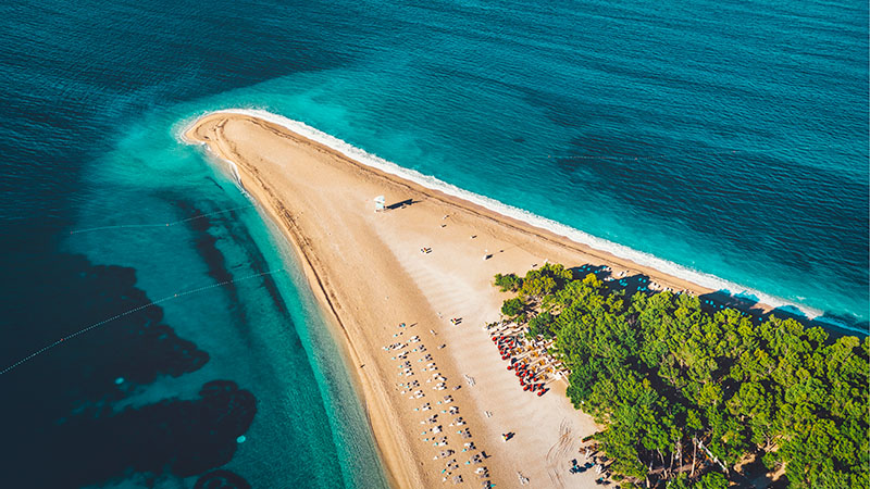 Stranden Zlatni Rat i Bol, Kroatien