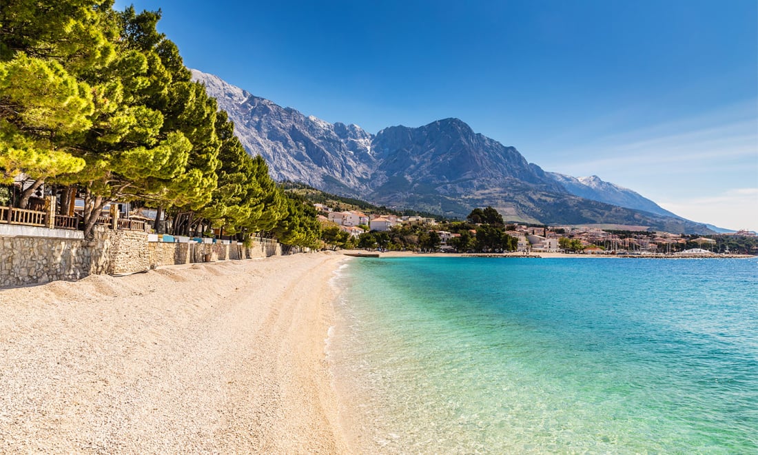 Strand i Makarska, Kroatien