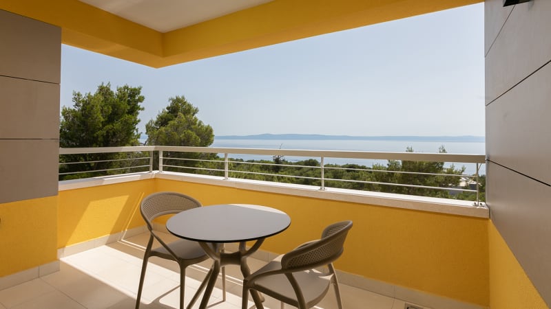 Balkong med delvis havsutsikt p Hotell antonio