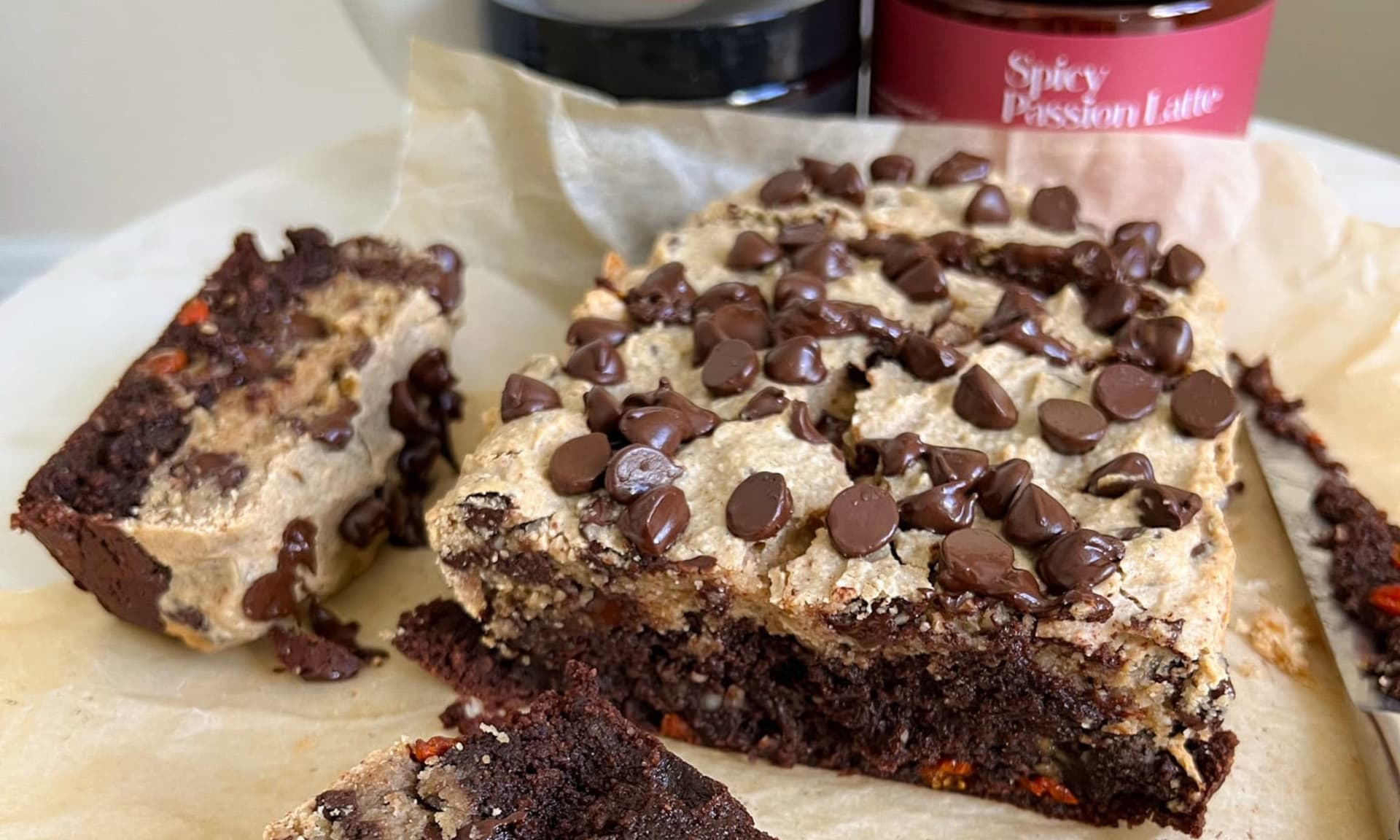 A loaf of Kroma Super Fudgy Brookie Bread.