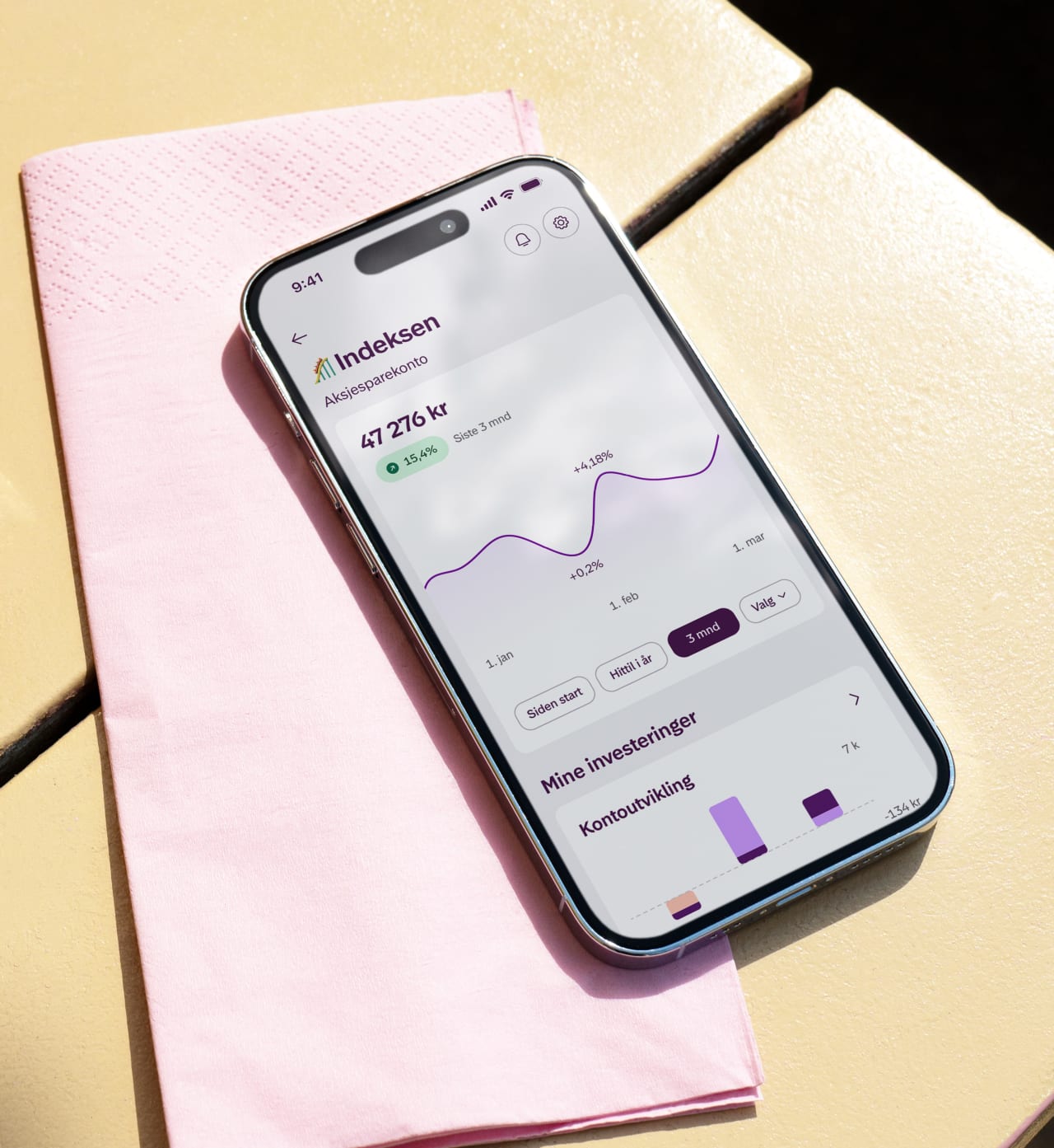 Image of app with index fund package