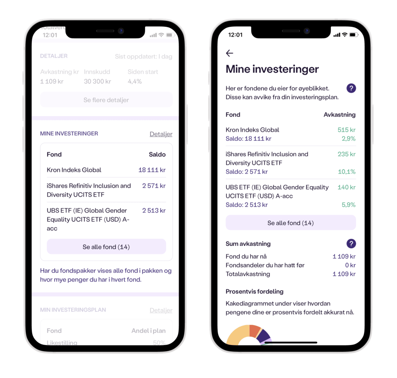 Fondsverdier i appen