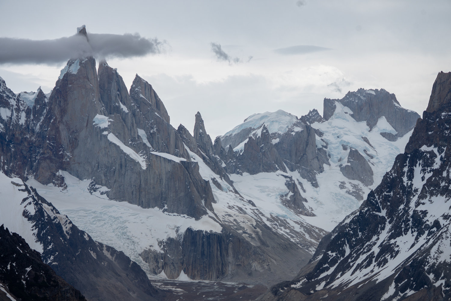 Cloud around the summit of Cerro Torre
