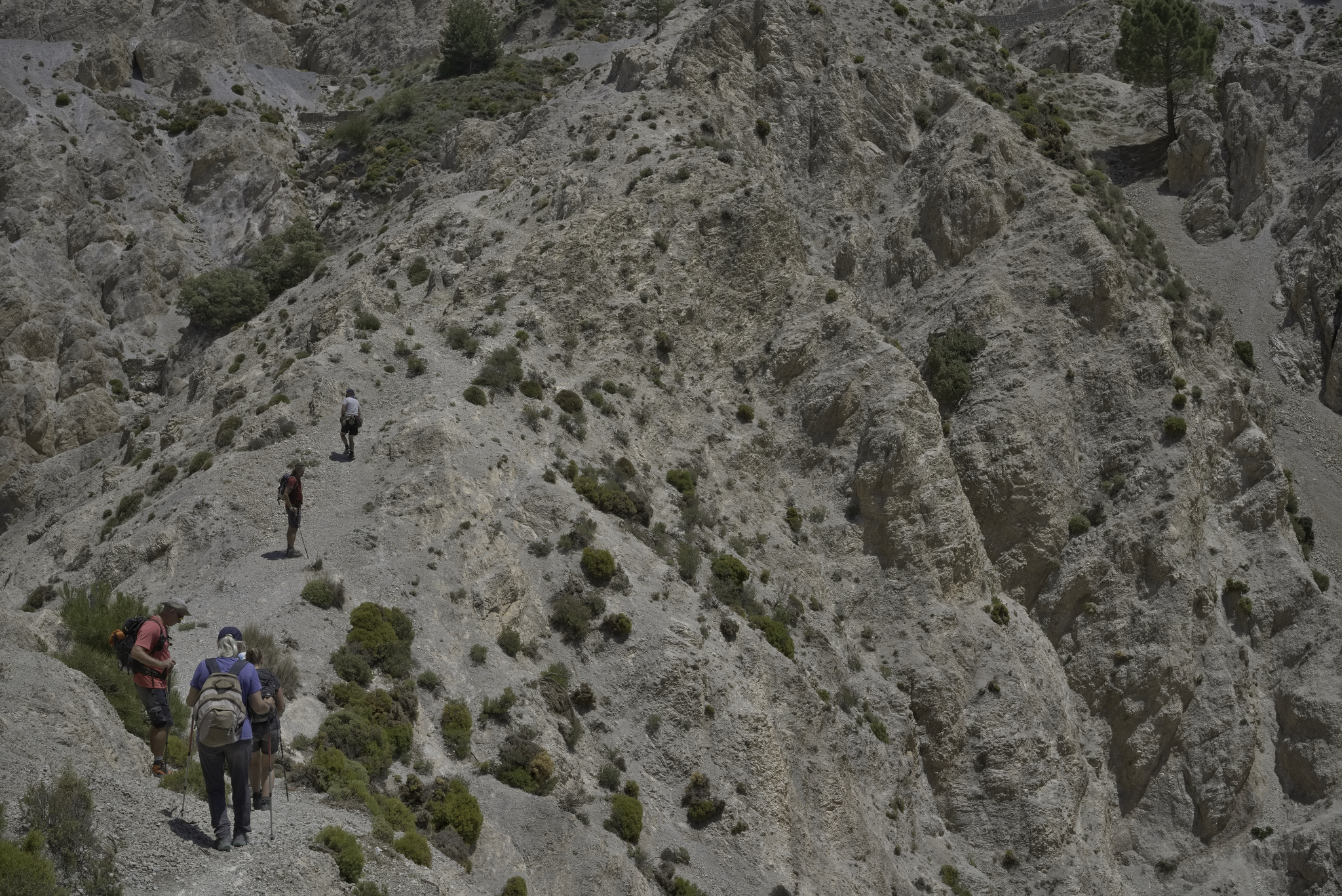 The final drop down and rise to the start of the proper descent