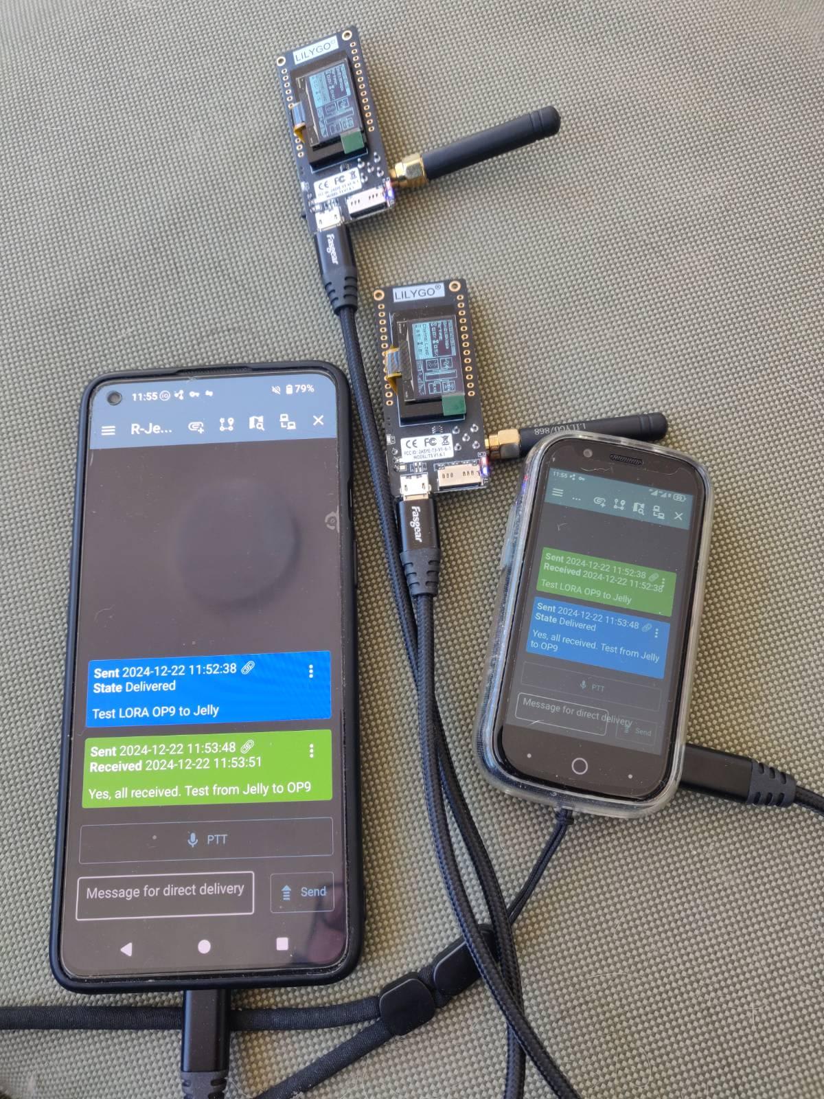 Mobiles connected via LORA radios