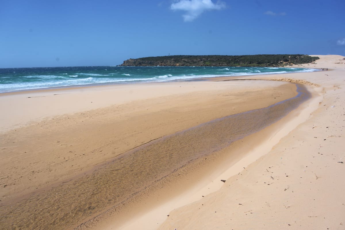 Playa de Bolonia - top right is the Duna de Bolonia sand dune