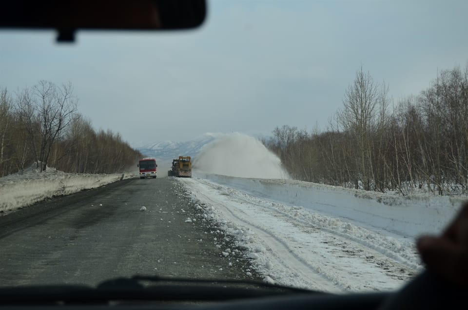 The roads still being cleared of snow