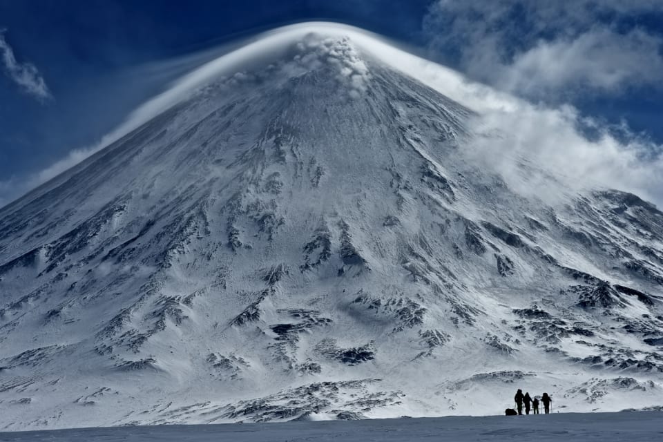 Doesn't seem right walking towards an erupting volcano. Photo courtesy of Martin Hartley