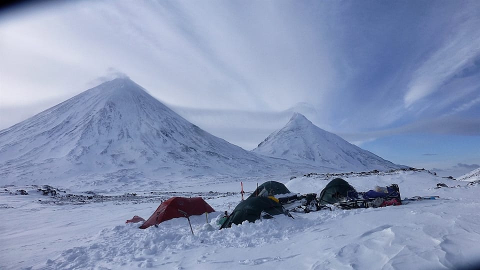Emergency camp and the view after the worst of the weather had past