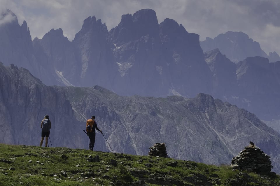 The Odle Pinnacles on descent from Plose