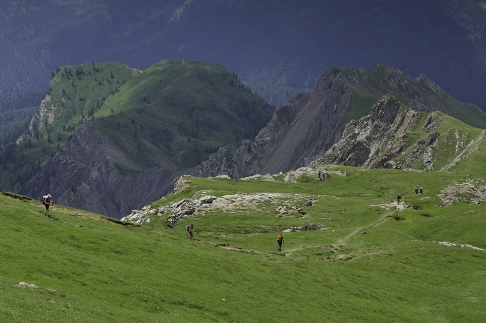 The green slopes south west of Forca Rossa