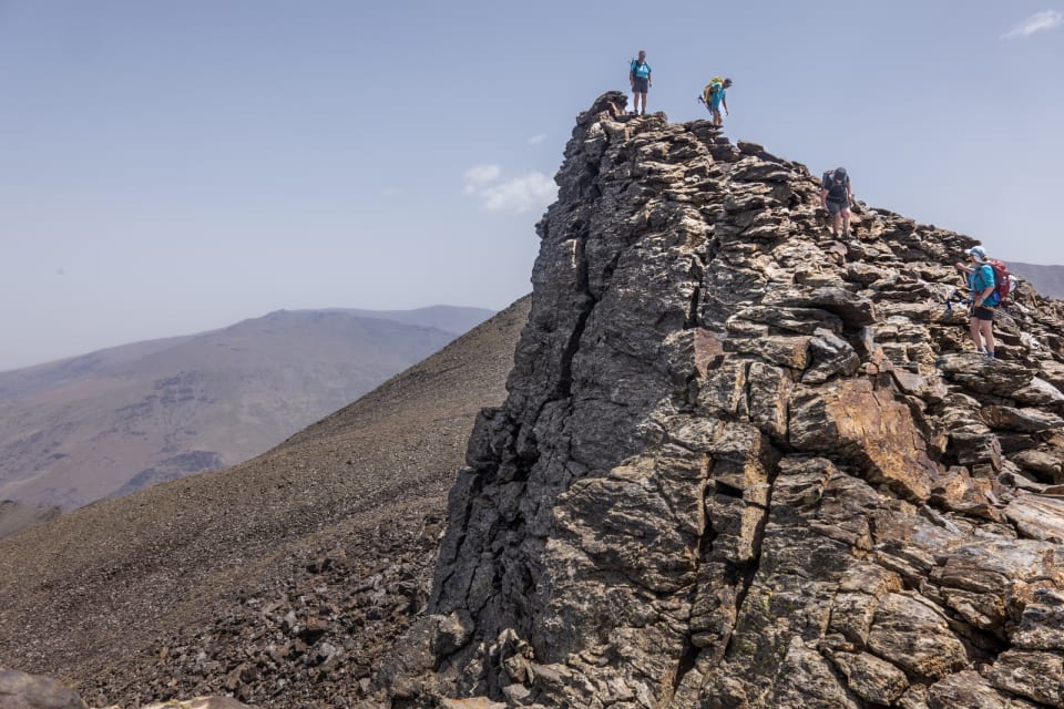 The easy descent from the summit of Zacatin