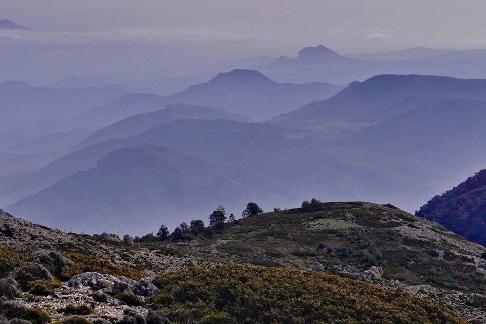 Ridges fading away into the distance