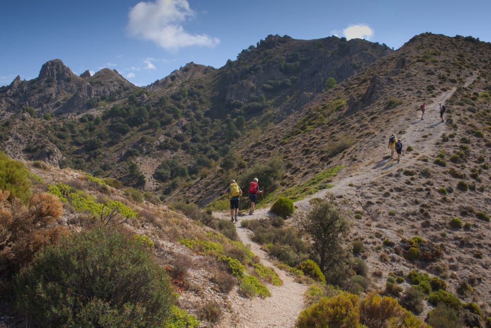 Heading towards the distant peak