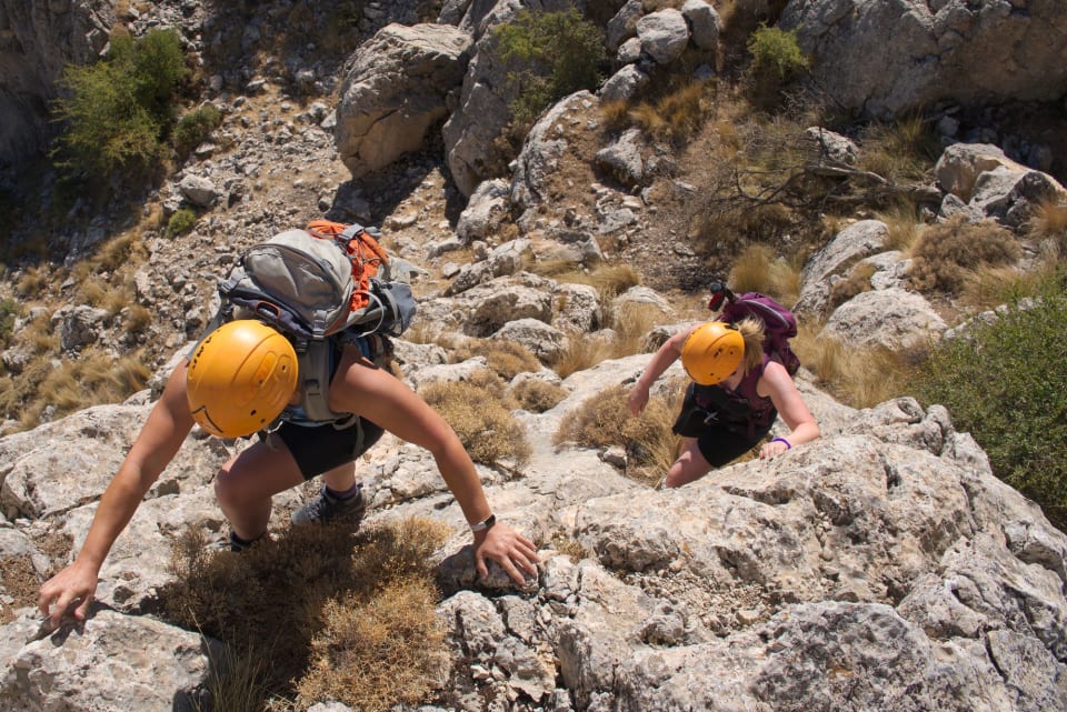 Scrambling with my daughter Claire