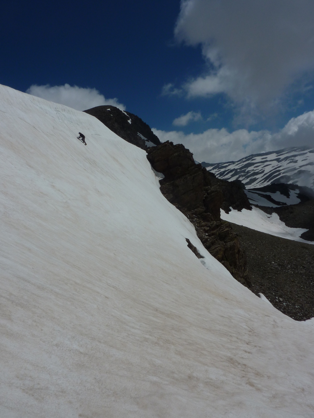 Moving in to a different area, we climbed on these big snow walls