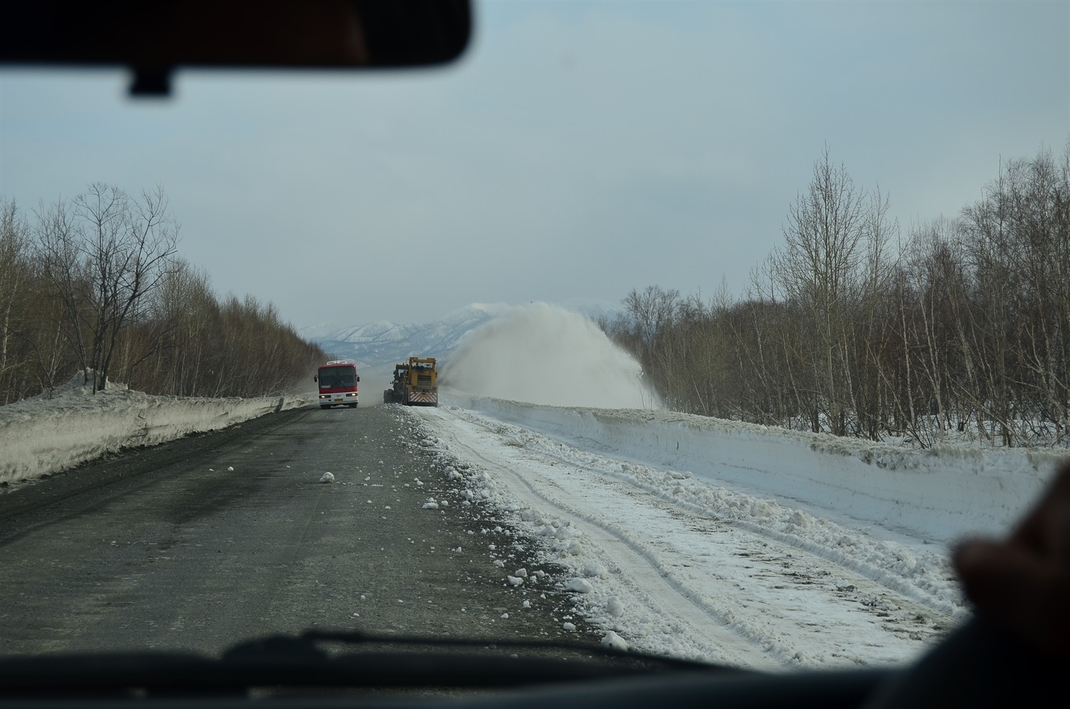 The roads still being cleared of snow