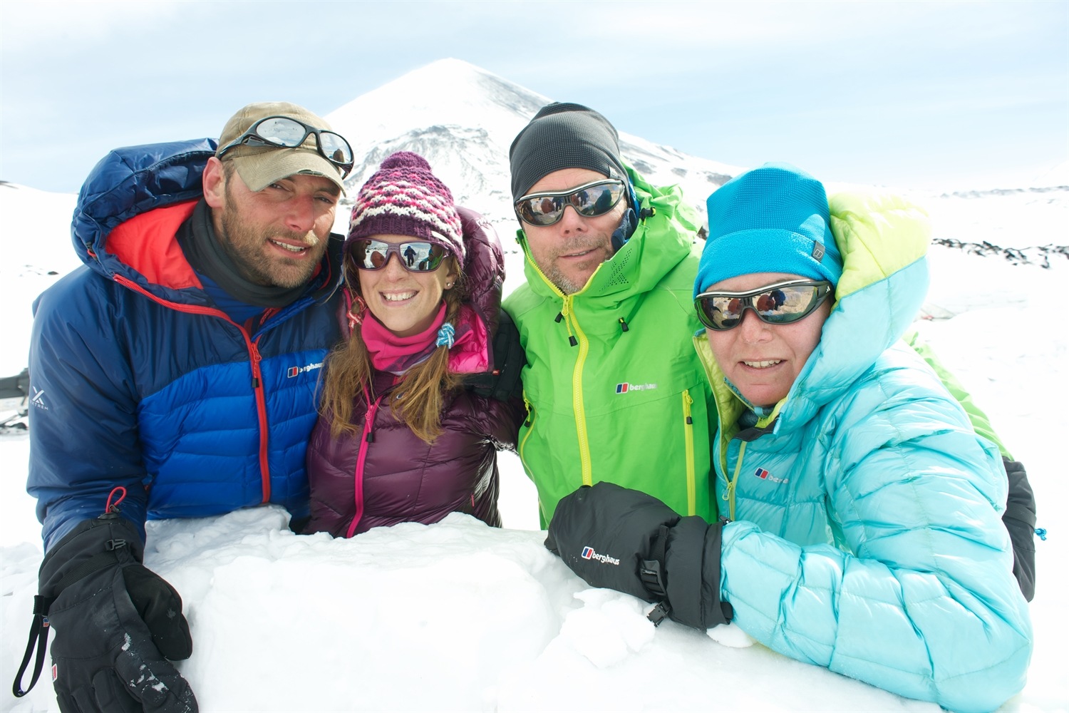 Berghaus catalogue shot. Warwick, Julia, Richard and me. Photo courtesy of Martin Hartley