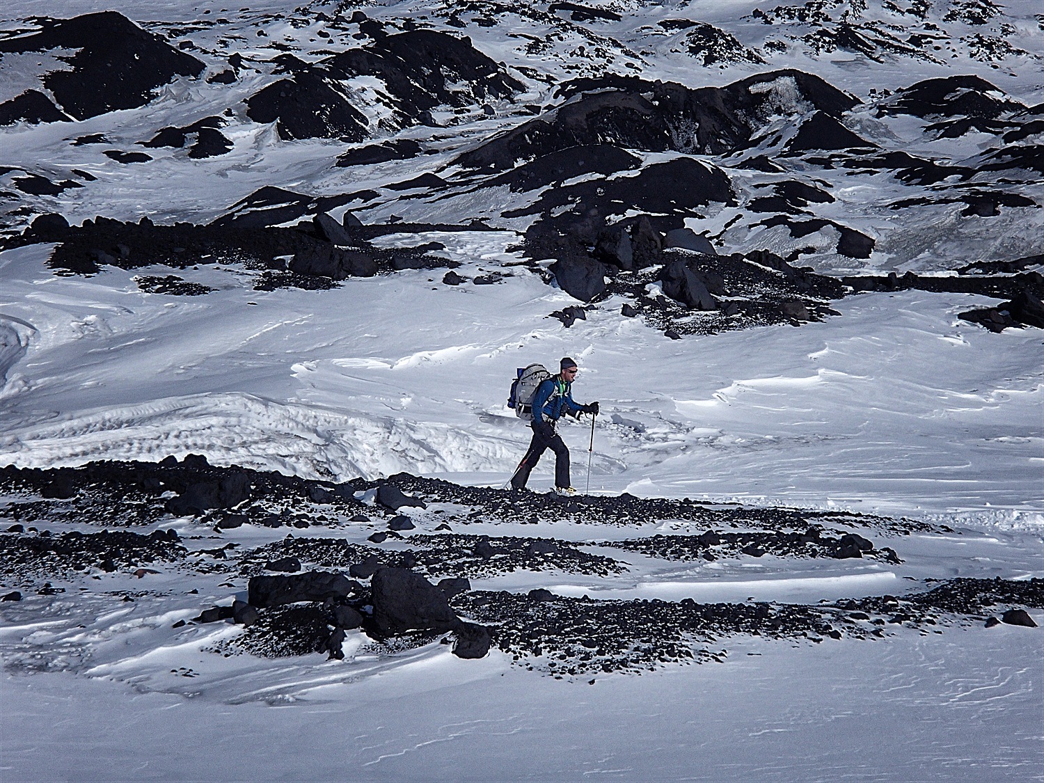 Martin making his way towards the glacier