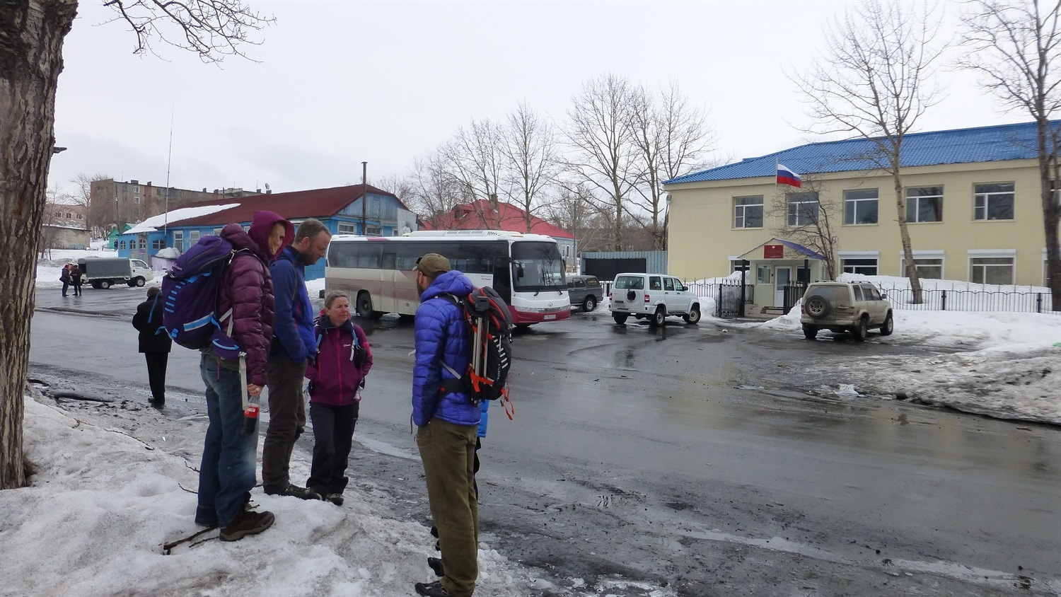 The bus is there but we are not allowed on it yet