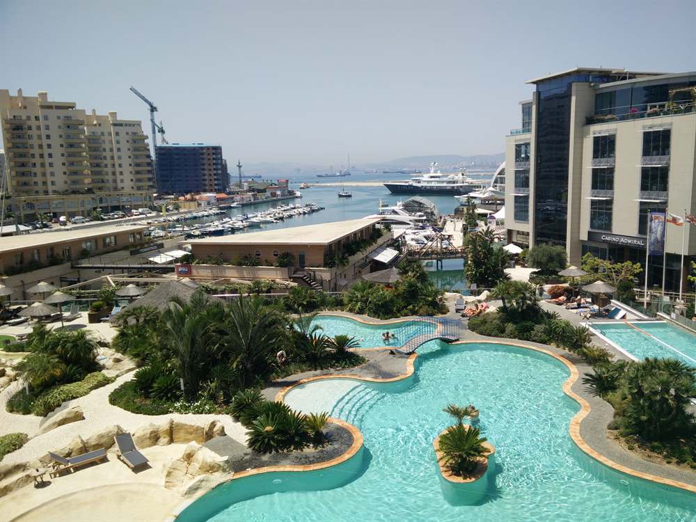 The view from Steph and Steve's apartment. That is a super yacht with a helicopter
