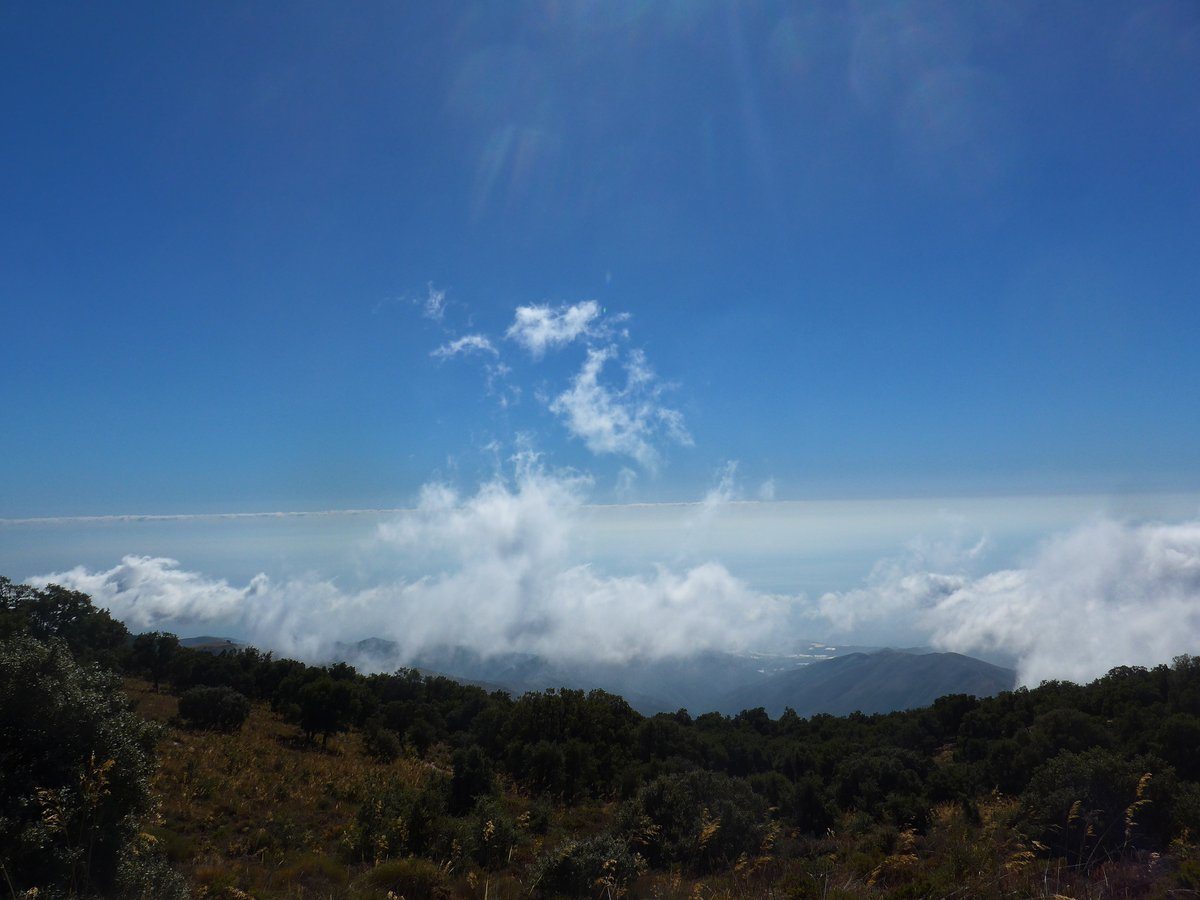 The Mediterranean Sea with the cloud creeping in from the coast