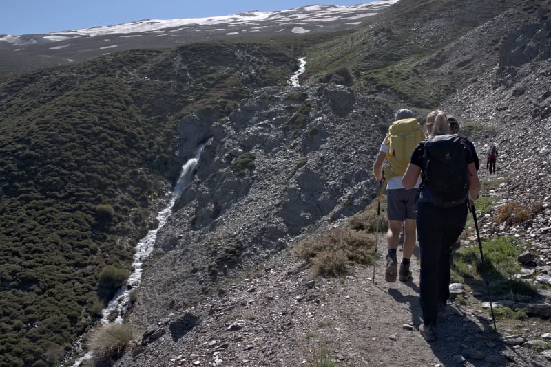 The waterfalls near the Fuente Fria starting point