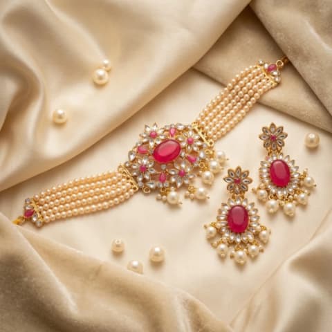 Royale Pearl Choker Set — Jewellery