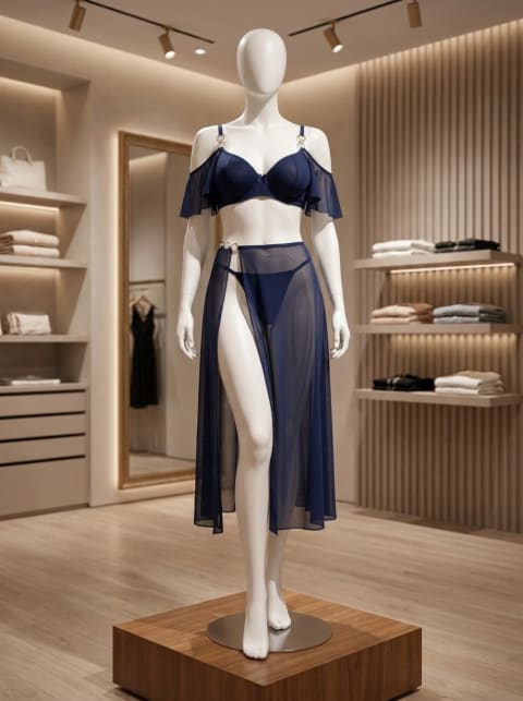 Sheer Mesh Skirt Set — Nightwear