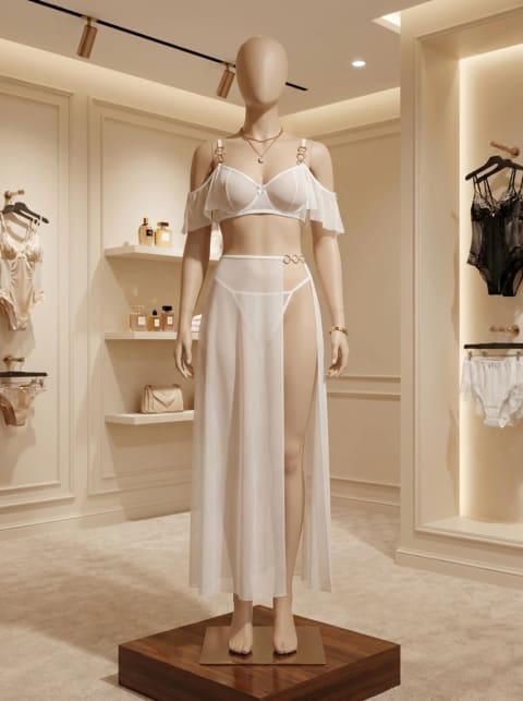 Sheer Mesh Skirt Set — Nightwear