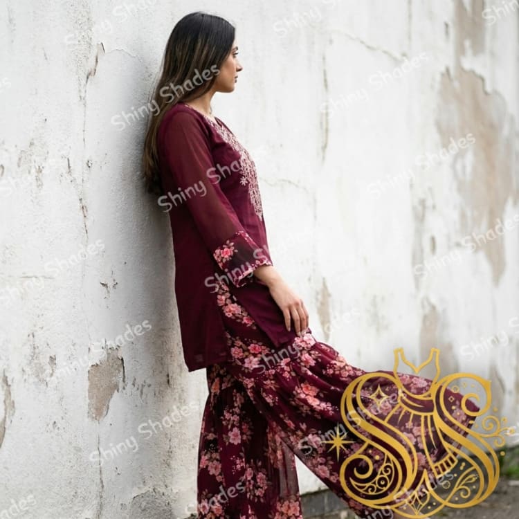 Wine Bloom Gharara — photo 3 | Shiny Shades