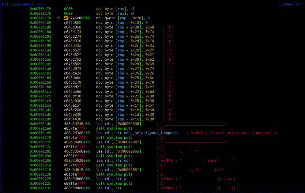 reversing binaries | backyard cow