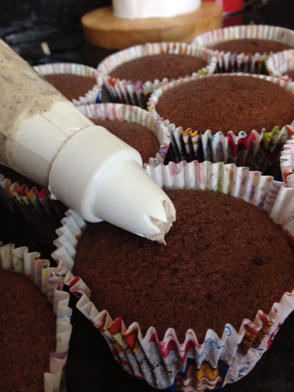 Massa básica de cupcake de chocolate