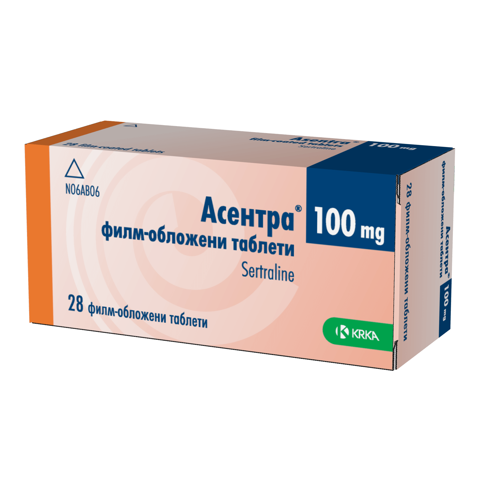 Асентра филм-обложени таблети 28 х 100 мг