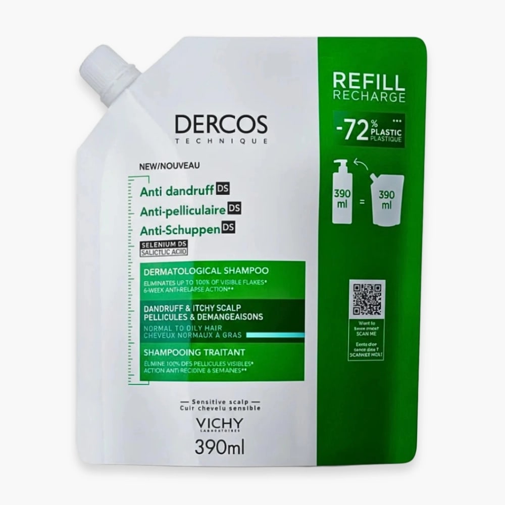 Vichy Dercos Éco-Recharge Anti-Pelliculaire DS Cheveux Secs 390 ml