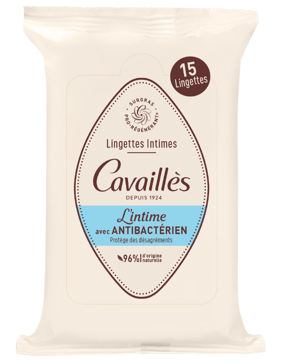 Cavaillès Lingettes Intimes Antibactériennes Thym 15 unités