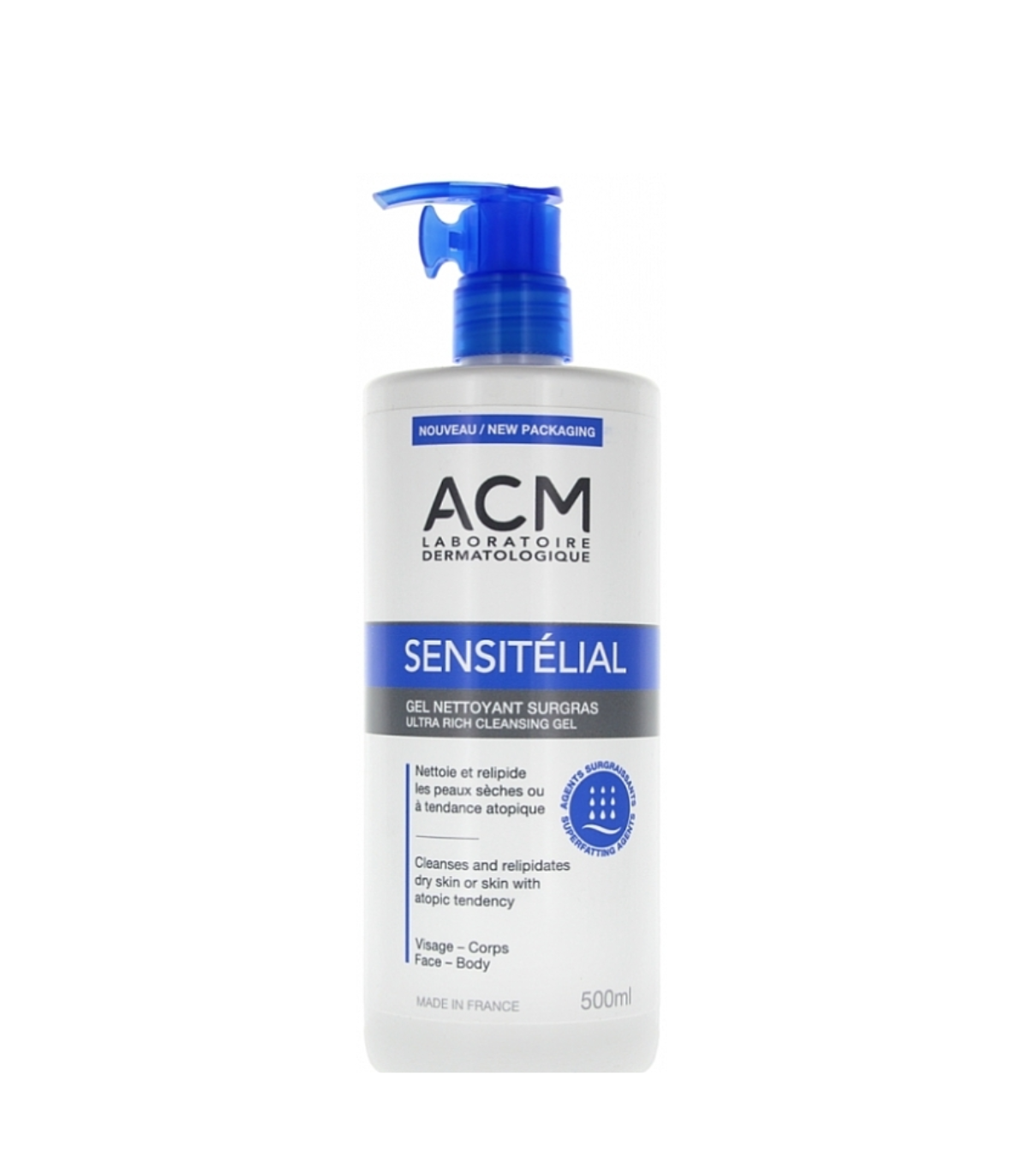 ACM SENSITELIAL GEL NETTOYANT SURGRAS 500ML