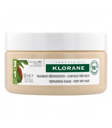 Klorane - Masque Réparation 3 en 1 au Cupuaçu BIO - Cheveux très secs 150 ml