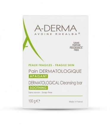 A-DERMA — PAIN DERMATOLOGIQUE — Pain dermatologique apaisant — LES INDISPENSABLES 100 g