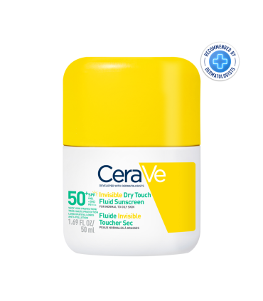 CeraVe Fluide Invisible Toucher Sec SPF50+ | Peau Normale à grasses | Tendance acnéique | 50ml