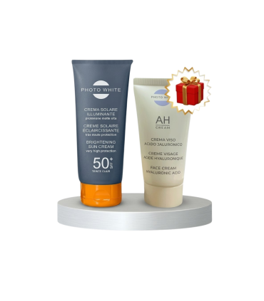 PHOTO WHITE CREME SOLAIRE ILLUMINATRICE INVISIBLE 50 ML+ CREME VISAGE ACIDE HYALURONIQUE 50ML OFFERT