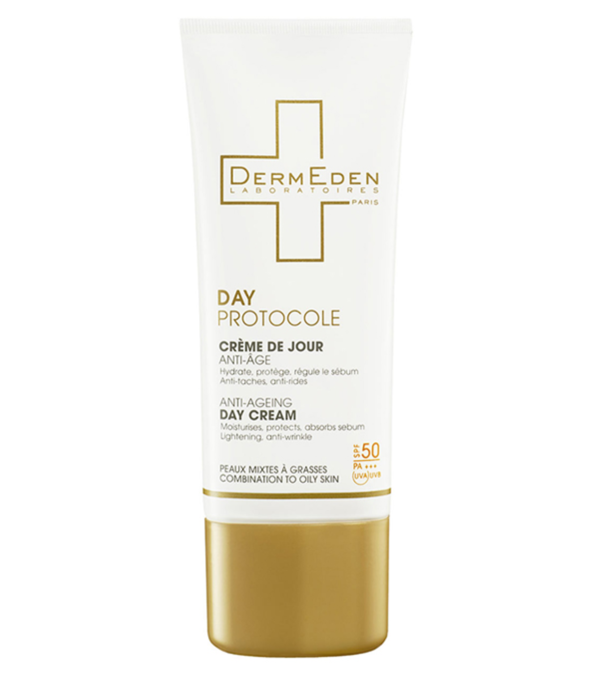 DERMEDEN CRÈME DE JOUR ANTI-ÂGE PEAUX MIXTES À GRASSES SPF 50 - 50 ML