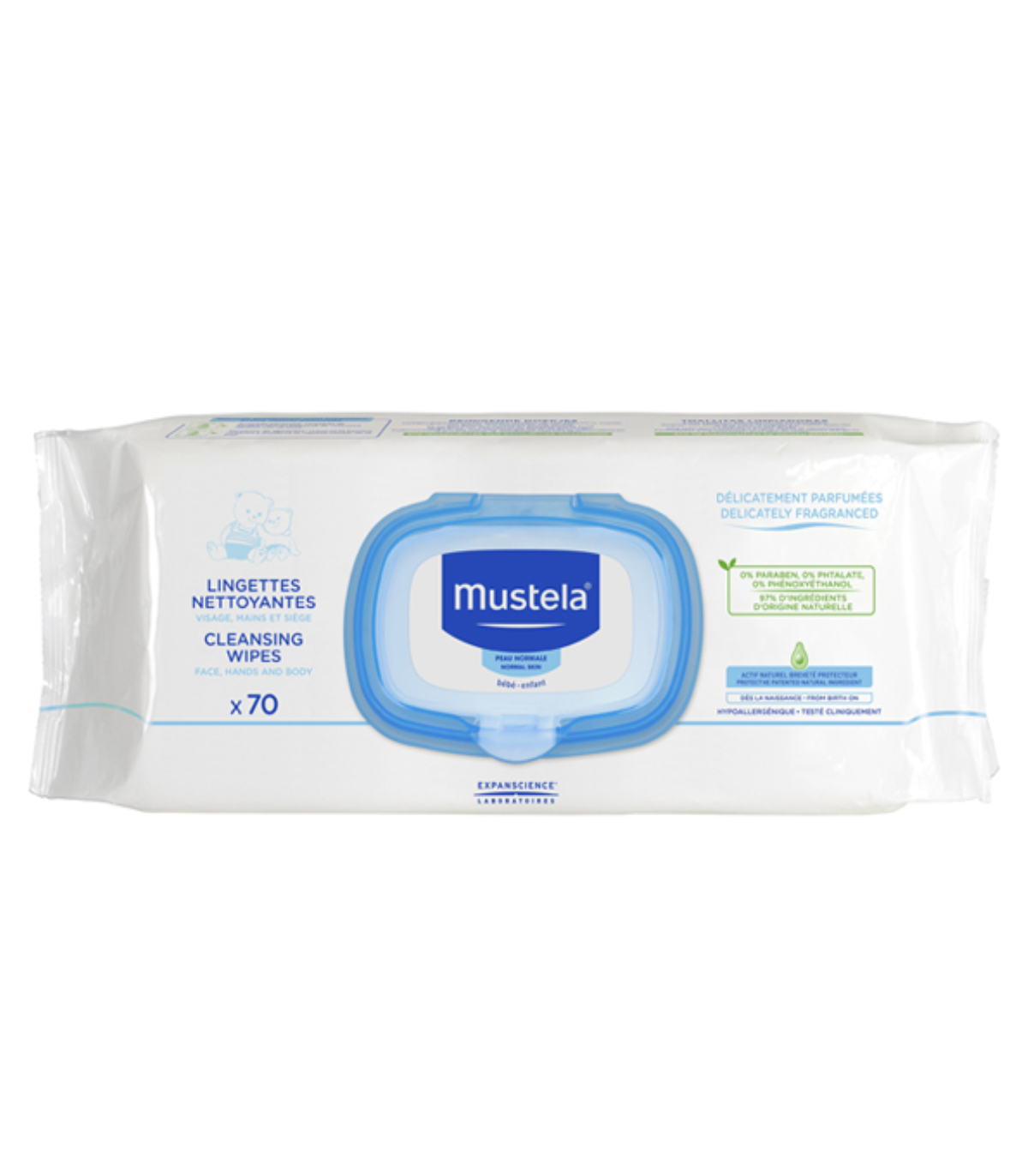 Mustela Lingettes Nettoyantes - 70 Piéces