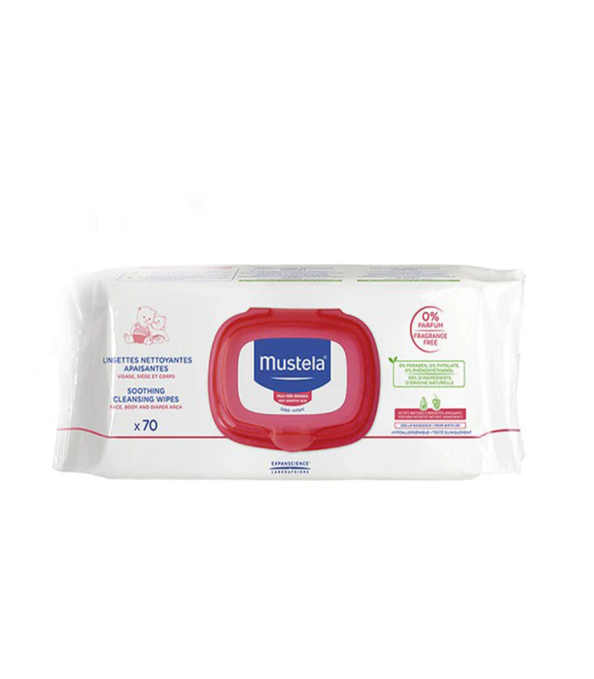 LINGETTES NETTOYANTES APAISANTES SANS RINÇAGE 70 UNITES