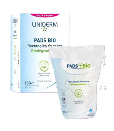 GILBERT PADS BIO RECTANGLES DE COTON 8X10CM PACK
