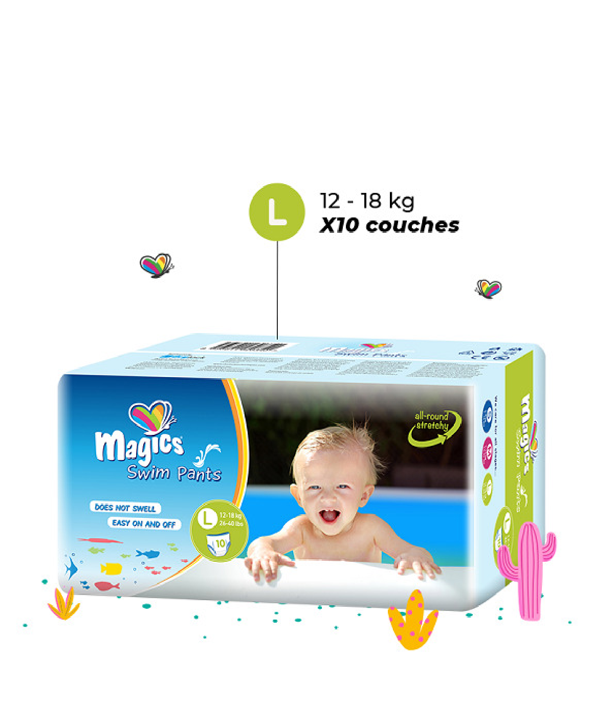 Magics Culottes de bain - Taille L 14kg - Sachet de 10 Pièces