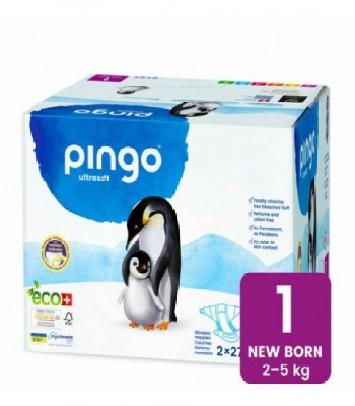 PINGO NEW BORN JUMBO T1 2-5KG/ 2 SACHET DE 27 COUCHES