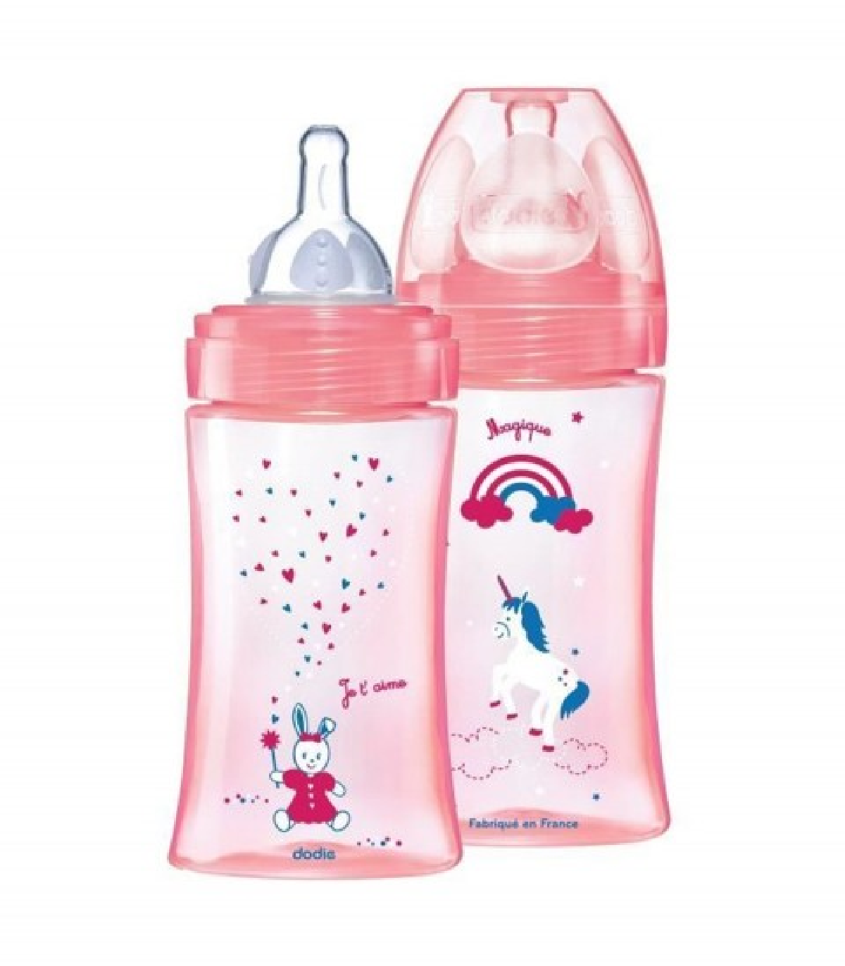 DODIE BIBERON INITIATION+ ROSE LICORNE 270ML 0-6 MOIS