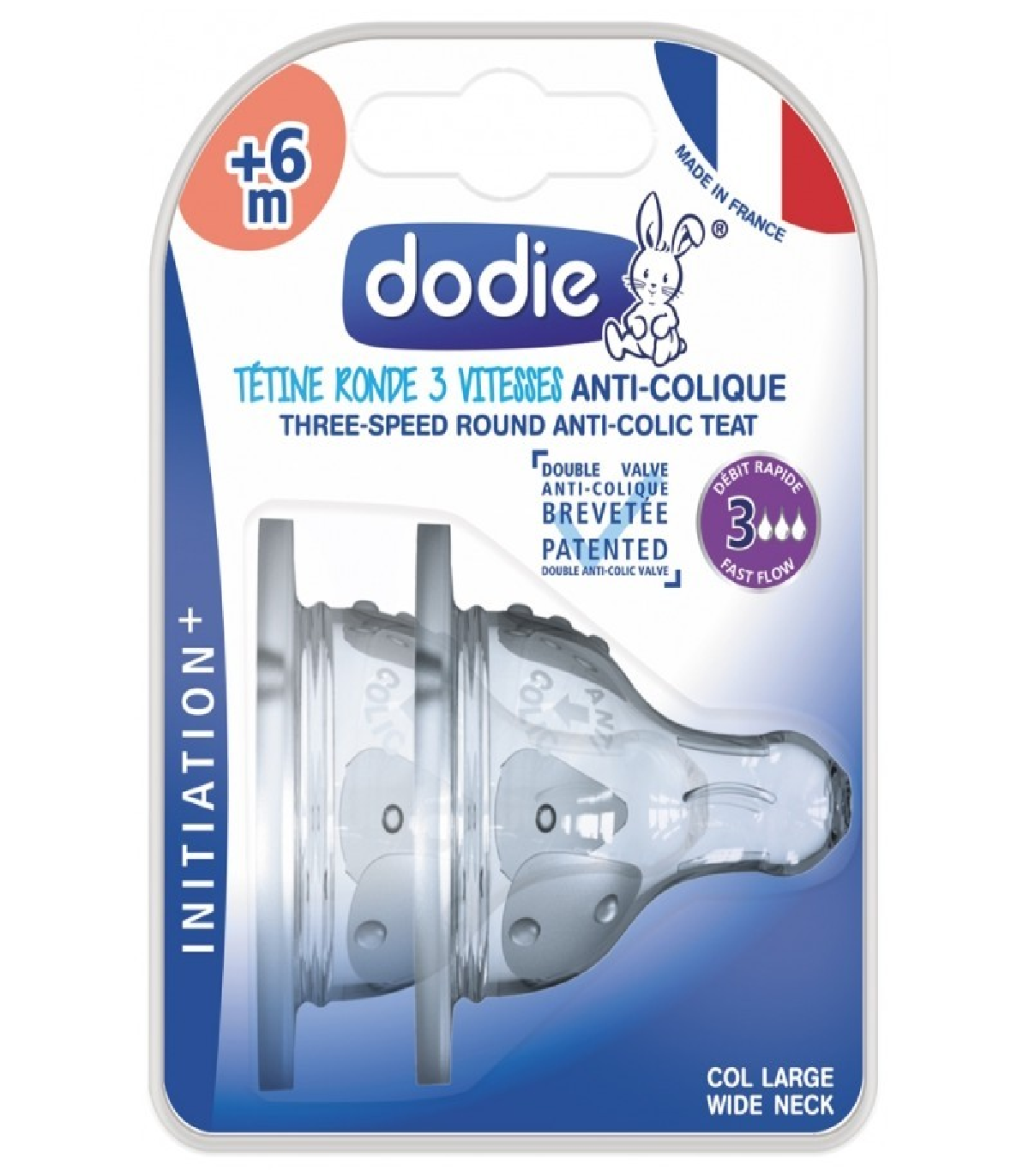 DODIE TETINE RONDE 3 VITESSES ANTI-COLIQUE +6MOIS